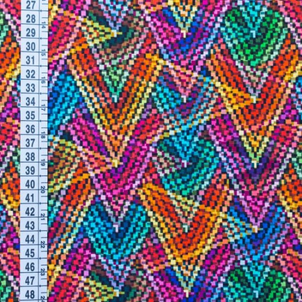 Mönstrad Trikå 160 cm - Sicksack Multi Mönstrad Trikå 160 cm - Sicksack Multi