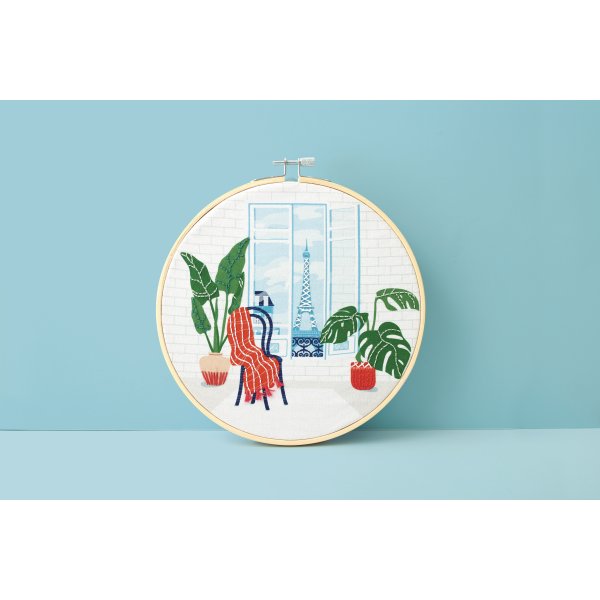 Broderikit Paris med ram 20 cm