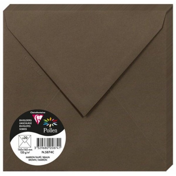 Pollen Kuvert 165x165 - 20-pack - Brun
