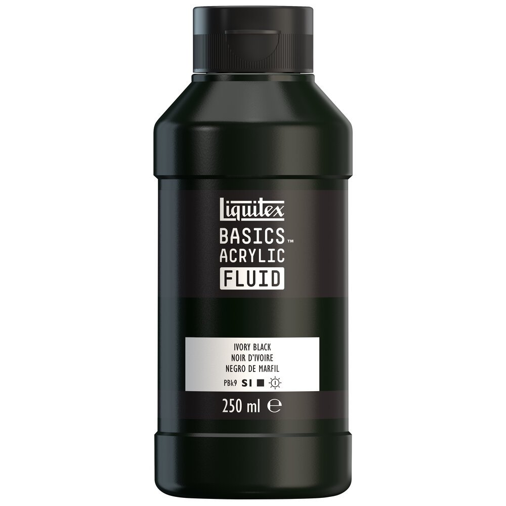 Akrylfärg - Liquitex Basics Fluid - 250ml - Ivory Black - Akrylfärger, Konstnärsfärger