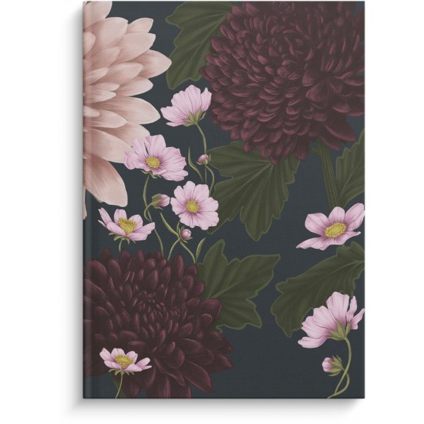 Linjeret notesbog A5 havedr�mme dahlia linjeret