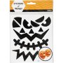 Klistermærker Halloween store ansigter 15 x 16,5 cm - 1 ark Klistermærker Halloween store ansigter 15 x 16,5 cm - 1 ark