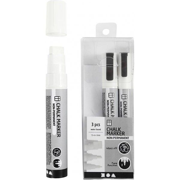 Chalk Markers - vit - 3 st Chalk Markers - vit - 3 st