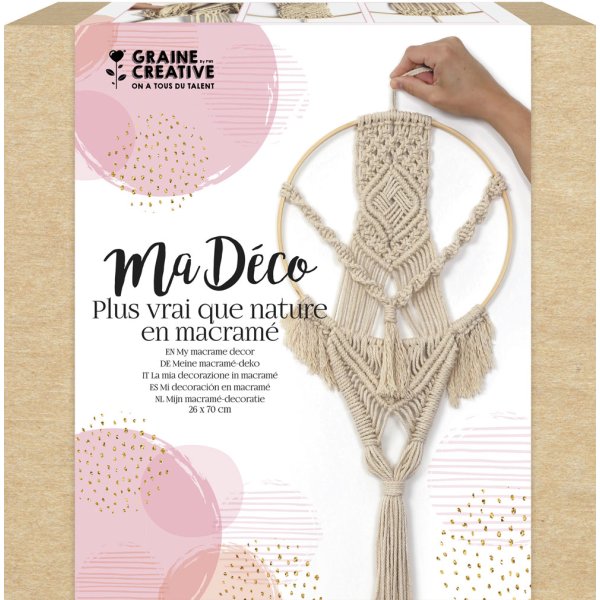 Macram�-kit f�r rund v�ggdekoration 26 x 70 cm