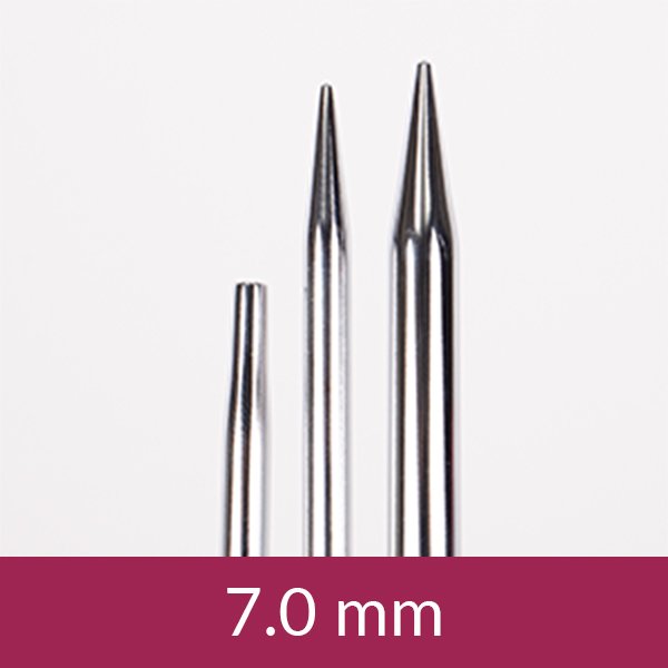 Cirkulære strikkepinde kan udskiftes - Messing - 12 cm 7,00 mm / 4,5 tommer US10 - Rundpinde, Strikkepinde, Strikning, Strikke, hækle, knytte og væve