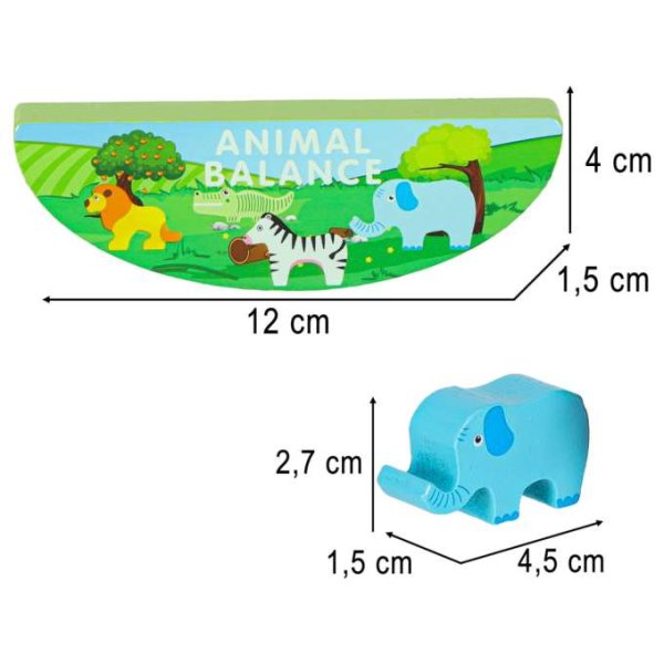 Balansspel Safari Djur Tr� 12 x 1,5 x 4 cm