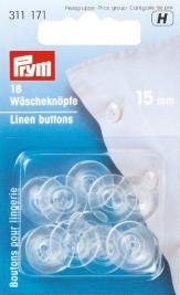 Hørknapper i plast Transparent 24 15 mm 18-pak - Andre knapper, Knapper, Dekorationmateriale, Hobbymateriale, Håndværk