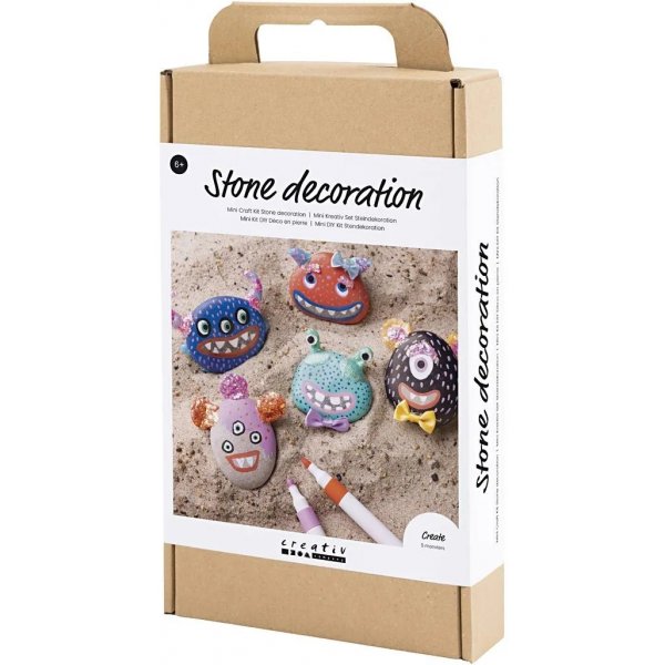DIY Kit Stendekoration, mixade färger, Monster DIY Kit Stendekoration, mixade färger, Monster