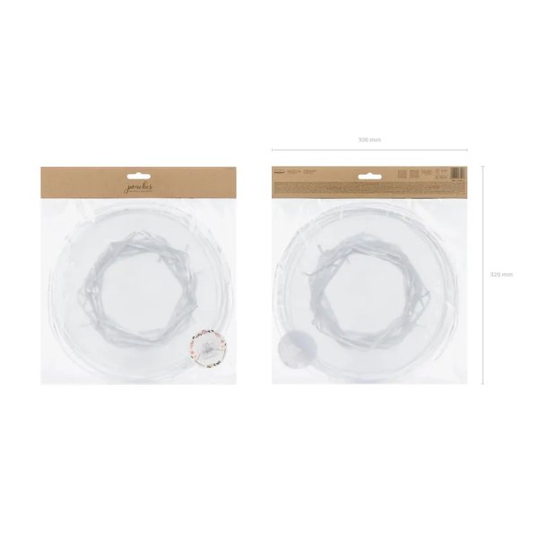 Organzap�sar med dragsko 25 cm - vit