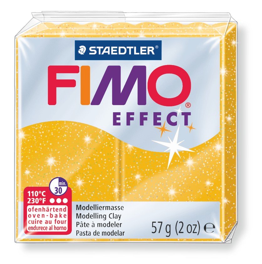 Modellervoks Fimo Effect 57g - Glitter Guld - Fimolera, Modellere, Hobbyartikler til børn, Hobbymateriale, Håndværk