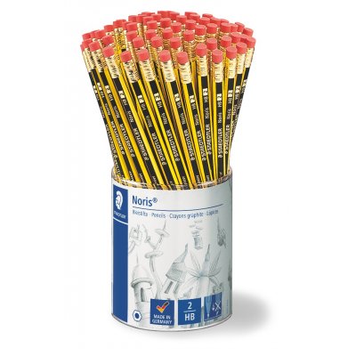 Noris blyanter med viskeldertop HB - 72-pak