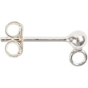 �redobber med kule og ring 13 mm s�lv 10 stk