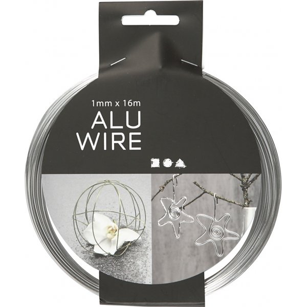 Aluminiumtråd - Ø1 mm - silver - 16 m Aluminiumtråd - Ø1 mm - silver - 16 m