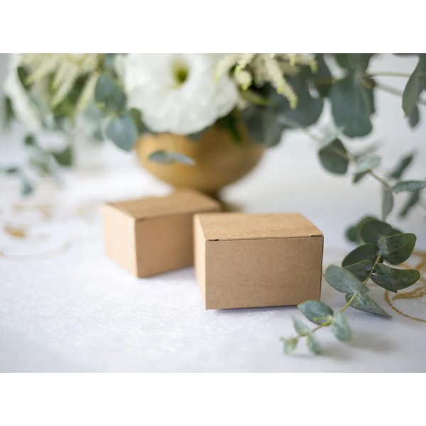 Gaveæsker i kraftpapir 6 x 5,5 x 3,5 cm - 10-pak Gaveæsker i kraftpapir 6 x 5,5 x 3,5 cm - 10-pak
