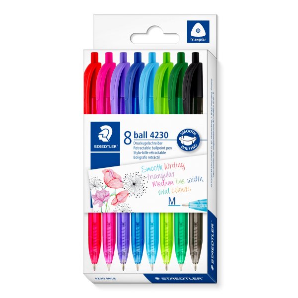 Kuglepenne Staedtler Ball 4230 M 8 farver - 8-pak Kuglepenne Staedtler Ball 4230 M 8 farver - 8-pak