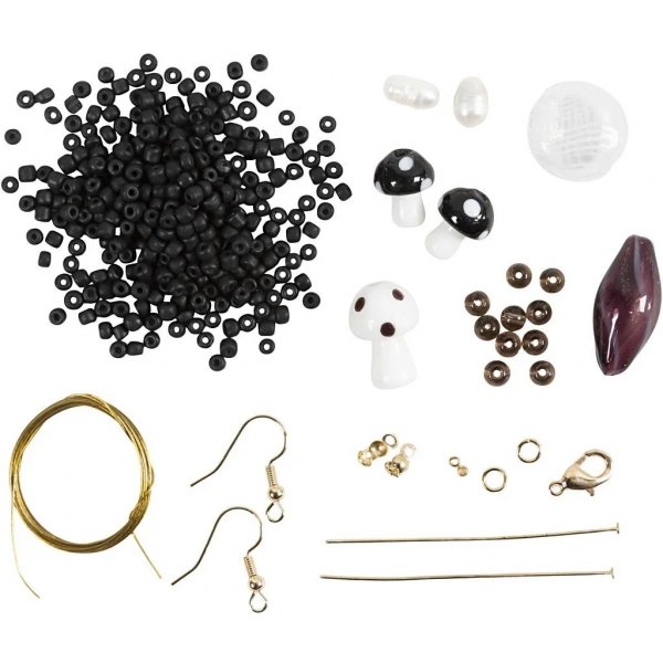 Mini DIY Kit Smycken, svart harmoni, Kraftigt halsband Mini DIY Kit Smycken, svart harmoni, Kraftigt halsband