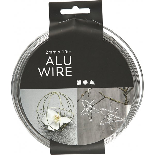 Aluminiumtråd - Ø2 mm - silver - 10 m Aluminiumtråd - Ø2 mm - silver - 10 m