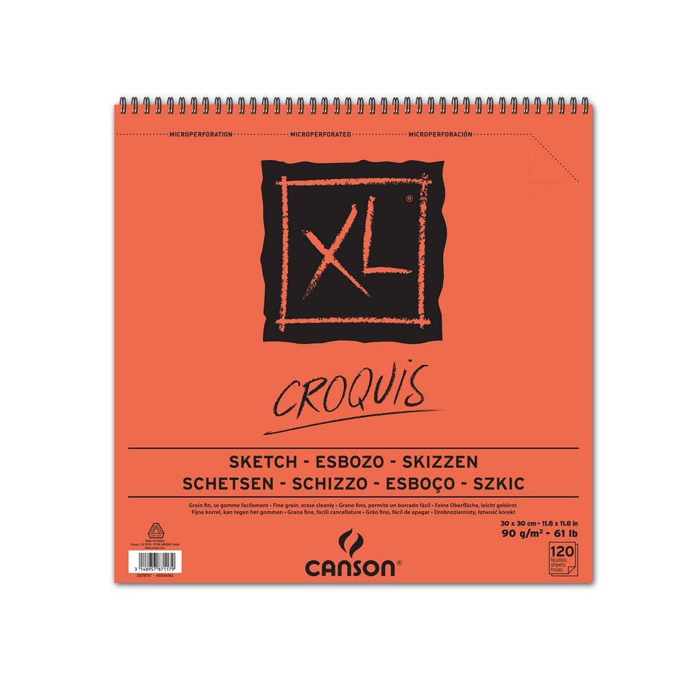 Canson XL Croquis 90 g - 30x30 cm - Skitseblok, Blok