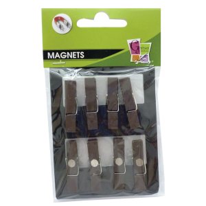 Magnethållare i brun plast, 35 mm, 8-pack Magnethållare i brun plast, 35 mm, 8-pack
