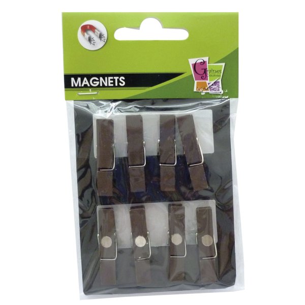 Magnethållare i brun plast, 35 mm, 8-pack Magnethållare i brun plast, 35 mm, 8-pack