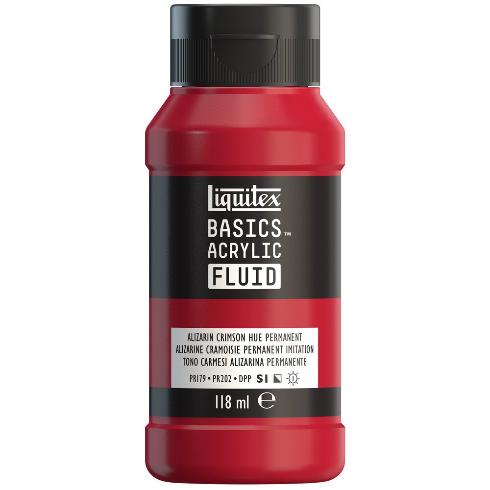 Akrylfärg - Liquitex Basics Fluid - 118ml - Alizarin Crimson Perm Hue - Akrylfärger, Konstnärsfärger