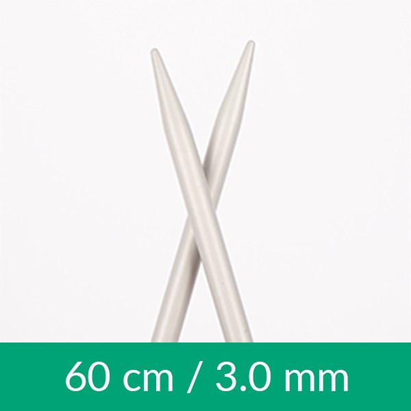 Cirkulære strikkepinde - Aluminium - 60 cm 3,00 mm / 23,6in US 2½ - Rundpinde, Strikkepinde, Strikning, Strikke, hækle, knytte og væve