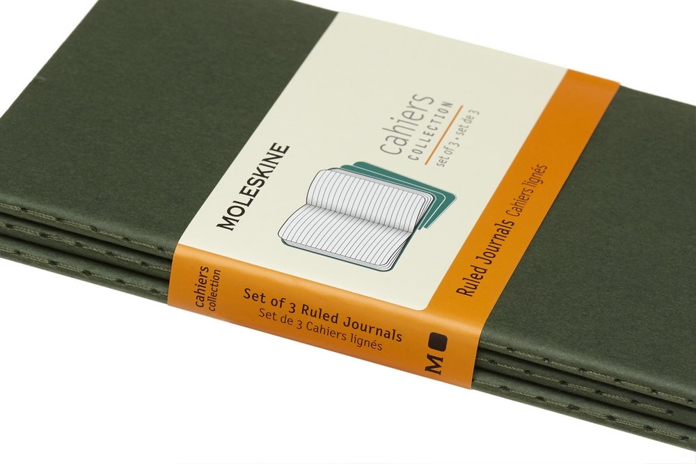 Cahier Journal Pocket Linjeret - Myrtle Green - Notesbøger, Kontorartikler