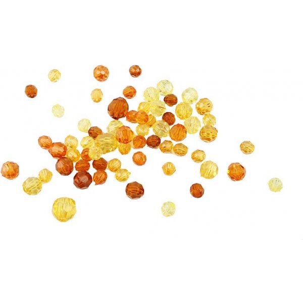 Harmoni facetterade plastpärlor - mixade - gul - 45 g Harmoni facetterade plastpärlor - mixade - gul - 45 g