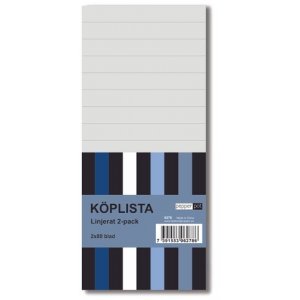 Handleliste - Linjert - 2-pakning