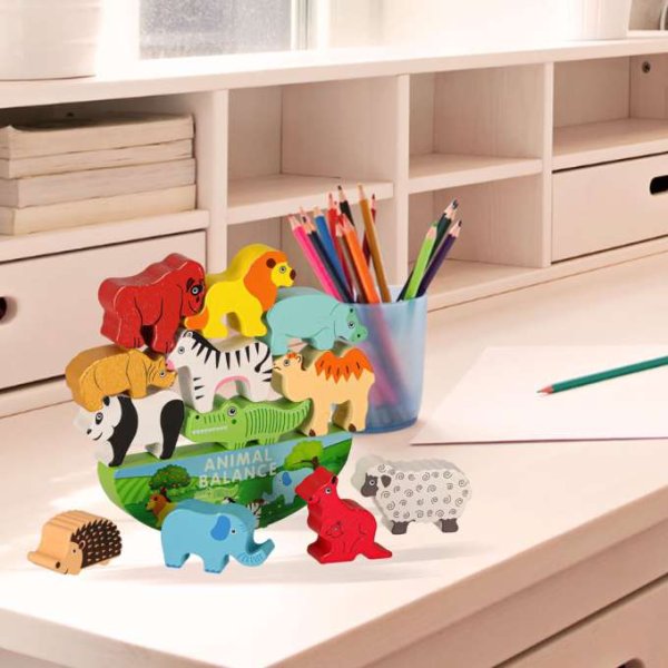 Balansspel Safari Djur Tr� 12 x 1,5 x 4 cm