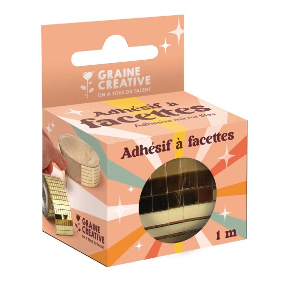 Sj�lvh�ftande spegelband facetterat - guld