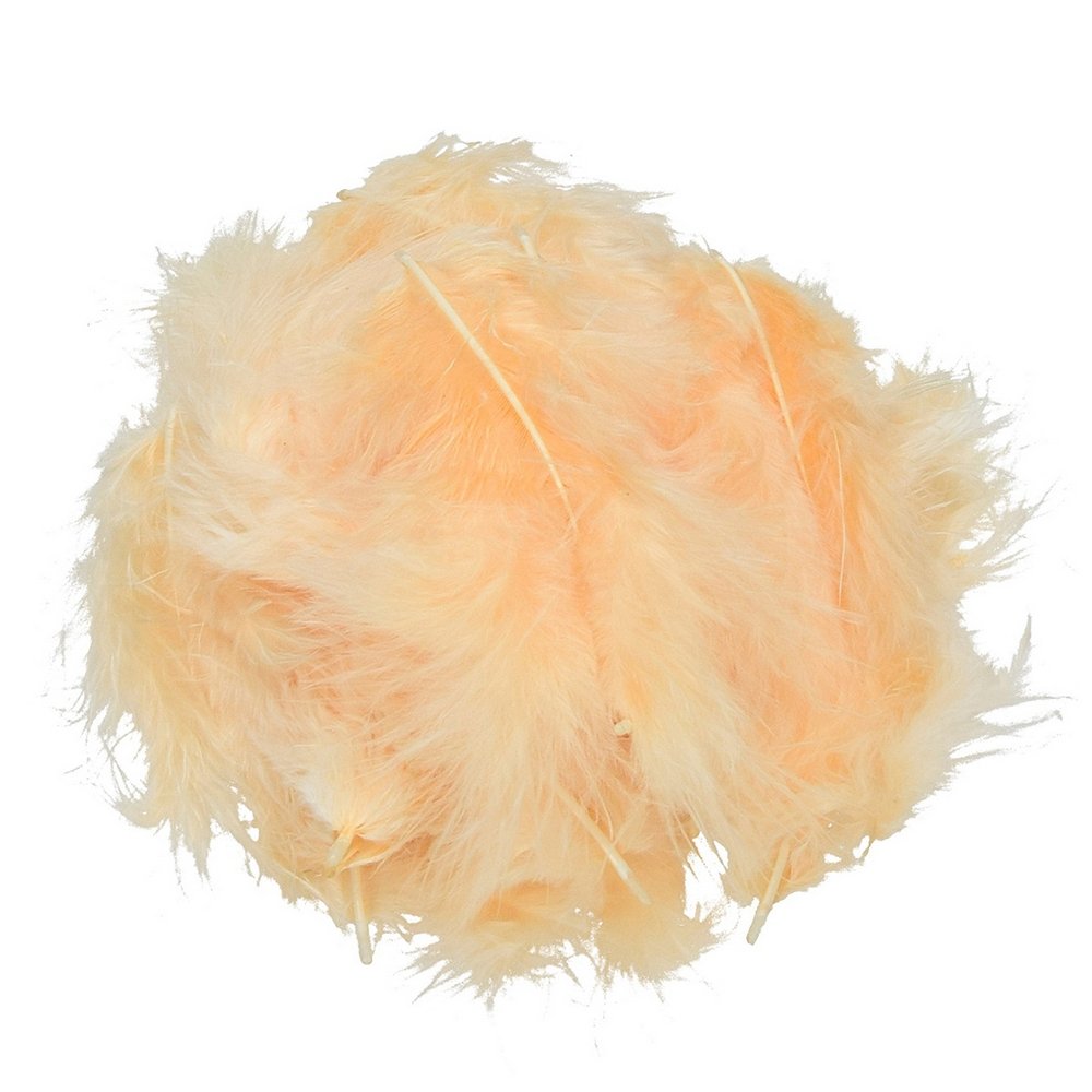 Maraboufjer 80 - 100 mm - Laksefarvet 2 g ~ 22-pak - Fjer, Dekorationmateriale, Hobbymateriale, Håndværk