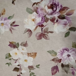 Vaxduk PVC blommning vit lila 140 cm