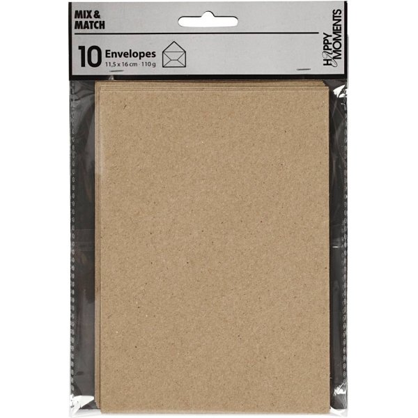 Kuvert - natur - 11,5 x 16 cm - 10 st Kuvert - natur - 11,5 x 16 cm - 10 st