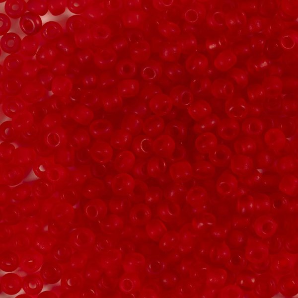 Rocaillepärlor matta frozen 3 mm Röd 25 g Rocaillepärlor matta frozen 3 mm Röd 25 g