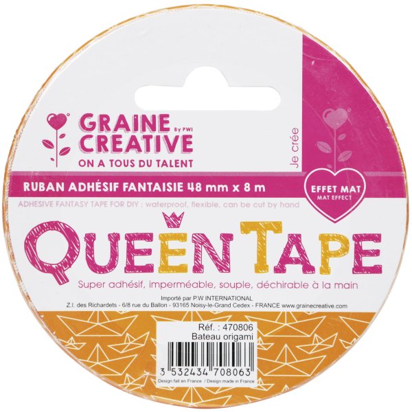 Queen Tape origamibåt 48 mm x 8 m Queen Tape origamibåt 48 mm x 8 m