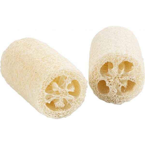 Naturlig Loofahsvamp 10 cm � 5,5�8 cm Ljusnatur 2 st