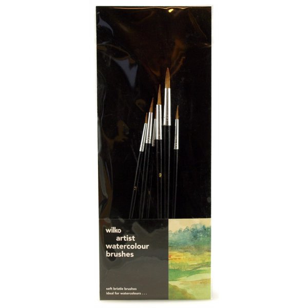 Kunstnerpensel til blød akvarelmaling 6 stk - Størrelse 1, 3, 5, 7, 9, 11 Kunstnerpensel til blød akvarelmaling 6 stk - Størrelse 1, 3, 5, 7, 9, 11