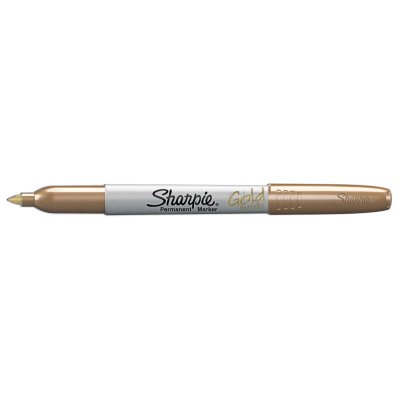 Fiber Pen Sharpie - Permanent Marker Fin - Metallisk guld - Tuschpenne, Penne, Penne, kridt & tusch