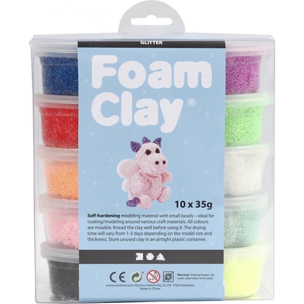 Foam Clay® - mixade färger - glitter - 10 x 35 g Foam Clay® - mixade färger - glitter - 10 x 35 g