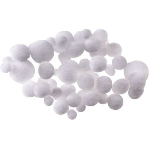 Pomponer i vitt 8�20 mm, 100-pack