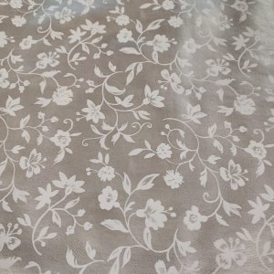 Vaxduk PVC blomningslinga i silver/vit 140 cm