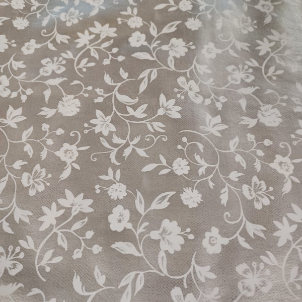 Vaxduk PVC blomningslinga i silver/vit 140 cm Vaxduk PVC blomningslinga i silver/vit 140 cm