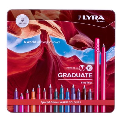 Fineliners Lyra Graduate 15-pakning - Varm