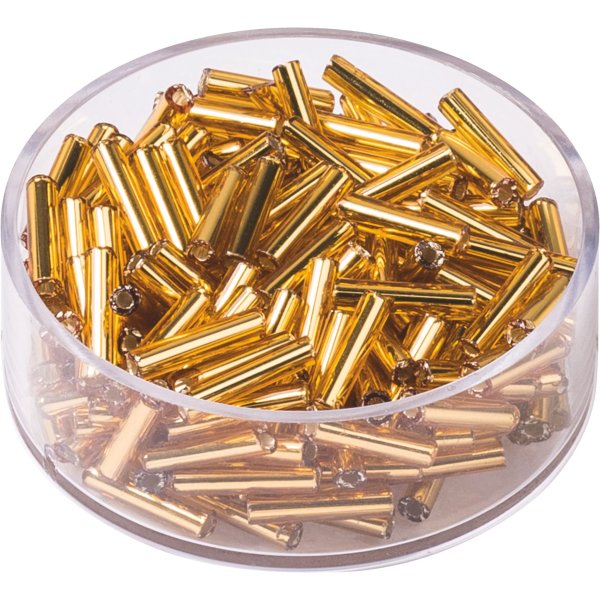 Glasp�rlor bohemiska rocaille 9 x 2 mm, guld
