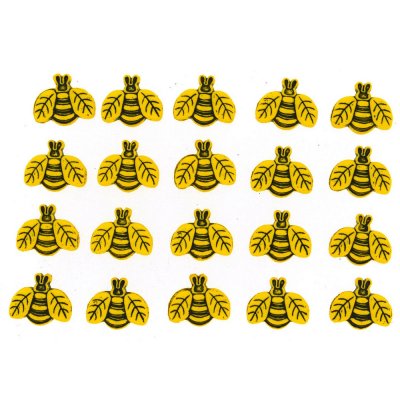 Gule/svarte knapper 11x10 mm - liten bie