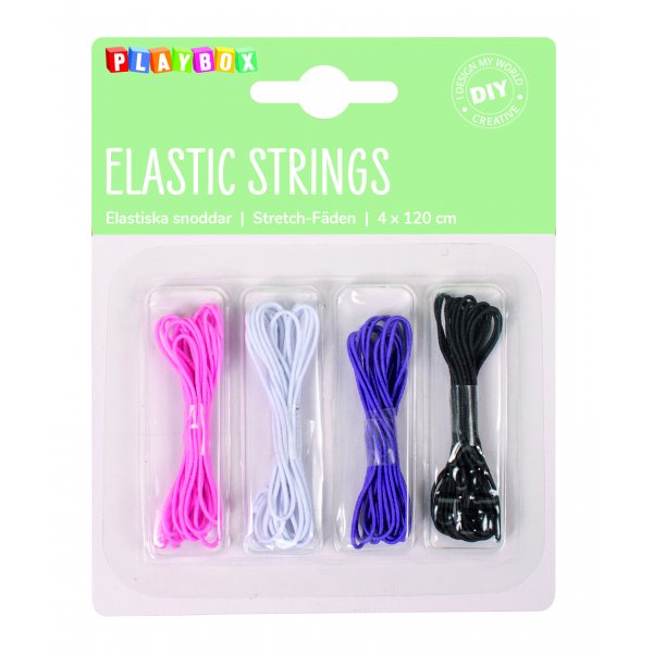 Elastiska snoddar 4 st 1 mm Elastiska snoddar 4 st 1 mm