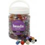 Facetterade plastprlor - mixade frger - 700 ml
