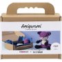 DIY kit amigurumi r�v sort og blomme - 1 pakke.