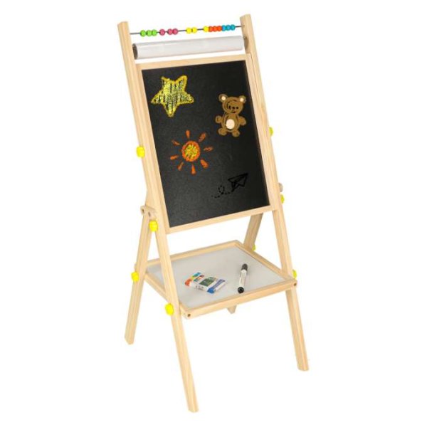 Roterande dubbelsidig magnetisk griffeltavla med bokstäver 38 x 36,5 x 90 cm - Träram Roterande dubbelsidig magnetisk griffeltavla med bokstäver 38 x 36,5 x 90 cm - Träram